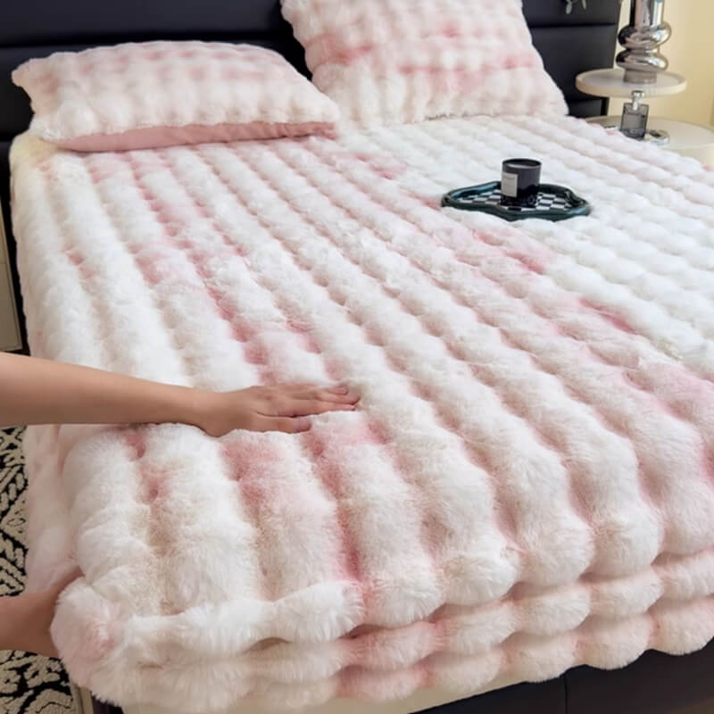 Faux Rabbit Plush Fitted Sheet