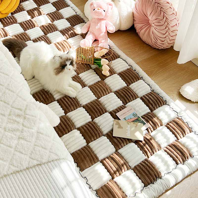 Cream Fuzz Dog Bed Mat Main image