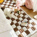 Cream Fuzz Dog Bed Mat