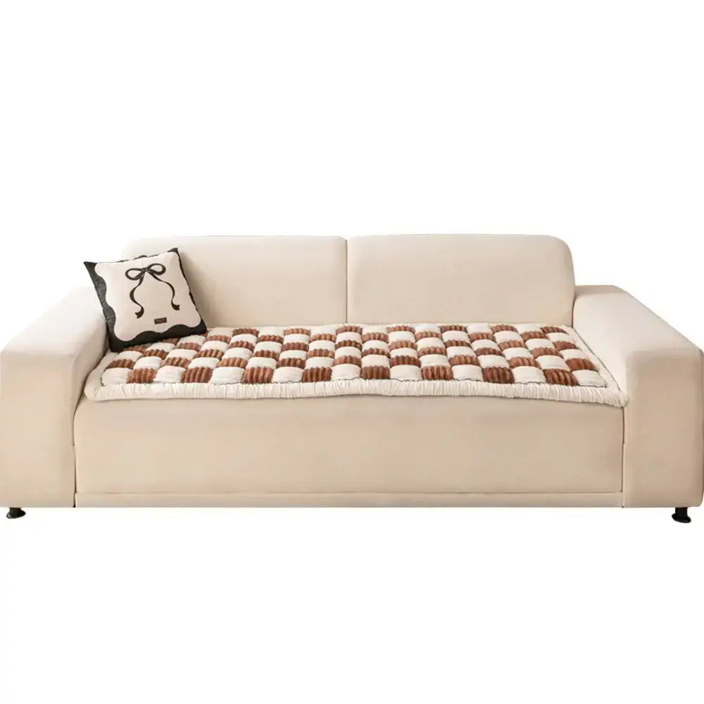 Cream Fuzz Dog Bed Mat