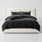 Full 4-Piece MonoFloral Duvet Cover Bedding Set